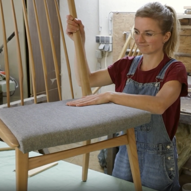 Liegestuhl KIDS gestreift dunkelgrün