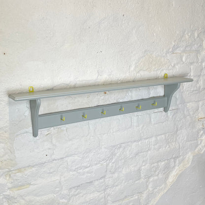 Garderobe mit Ablage Hellgrau Neongelb Wandgarderobe mit Hakenleiste