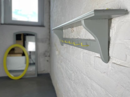 Garderobe mit Ablage Hellgrau Neongelb Wandgarderobe mit Hakenleiste