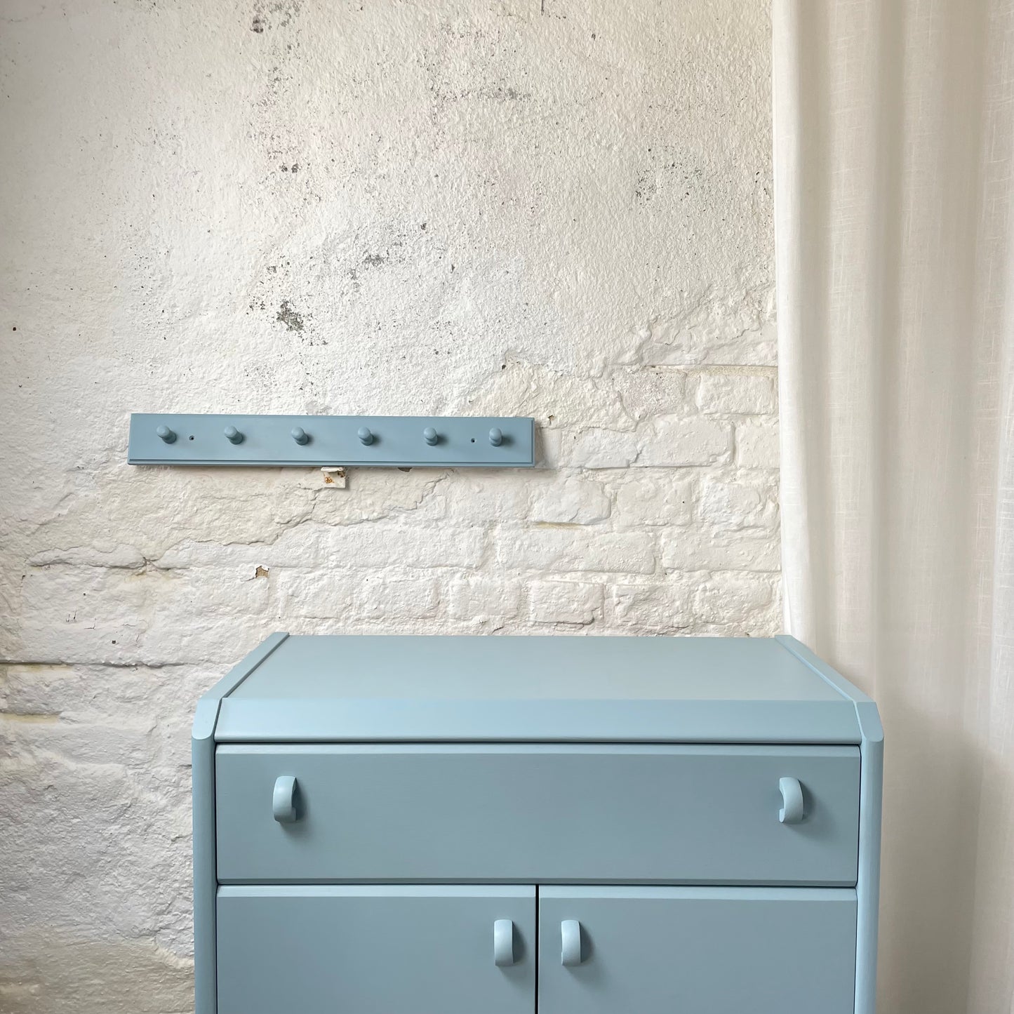 Garderobe Schlüsselbrett hellblau