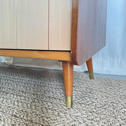 Vintage Schuhschrank mit Falttüren  | Holz & Messing