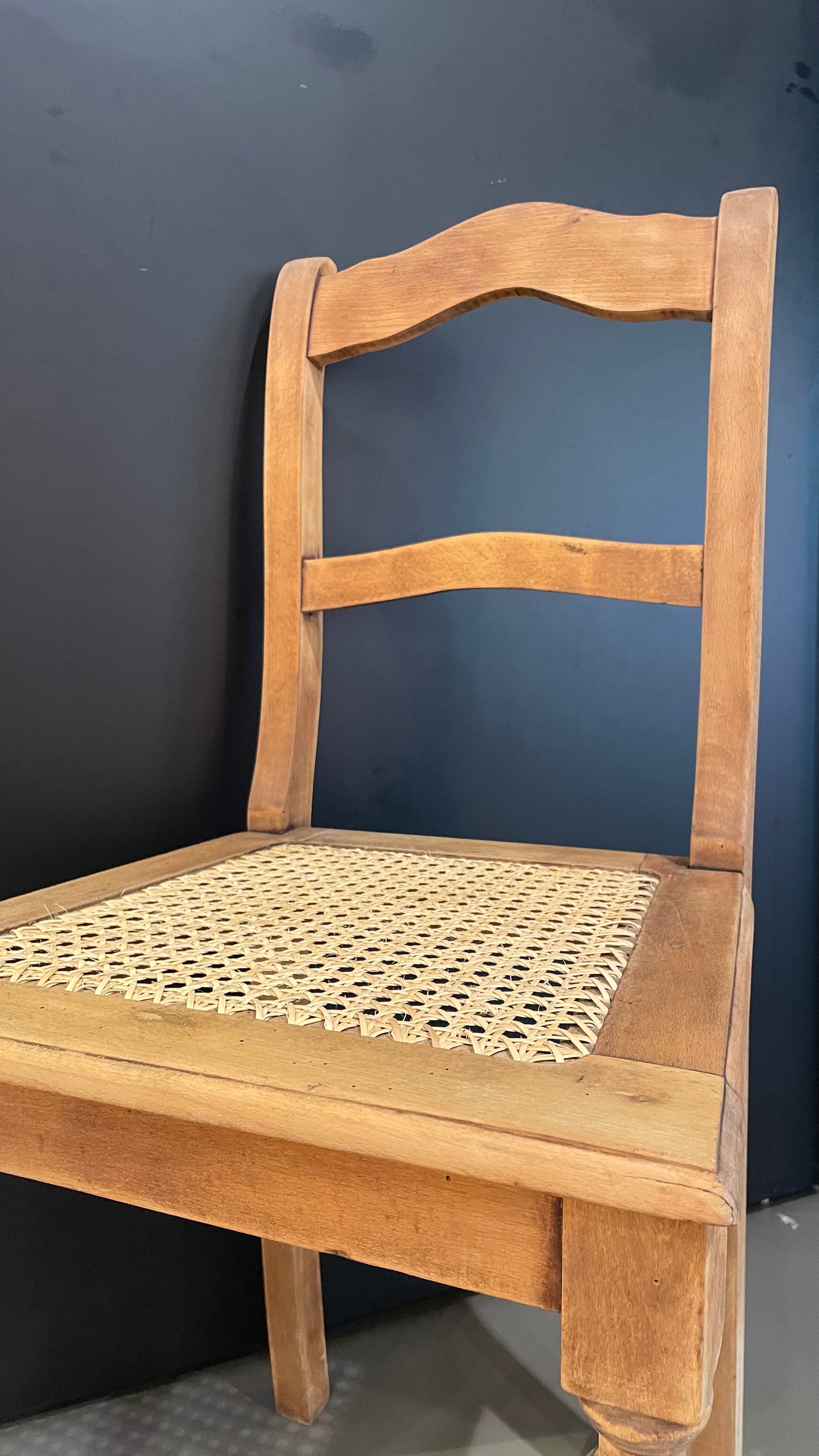 Stuhl mit Rohrgeflecht Esstischstuhl Dining Chair Retro Vintage