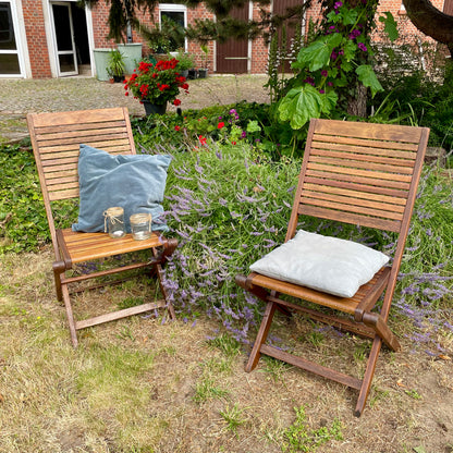Klappbarer Gartenstuhl aus Teakholz | Handaufgearbeitet