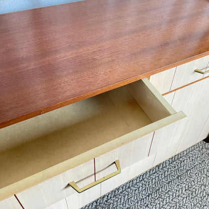 Vintage Schuhschrank mit Falttüren  | Holz & Messing