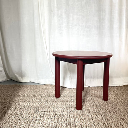 Runder Beistelltisch Dunkelrot | Massivholz Kiefer
