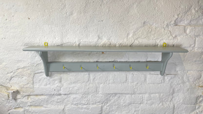 Garderobe mit Ablage Hellgrau Neongelb Wandgarderobe mit Hakenleiste