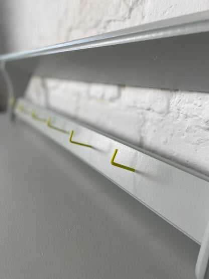 Garderobe mit Ablage Hellgrau Neongelb Wandgarderobe mit Hakenleiste