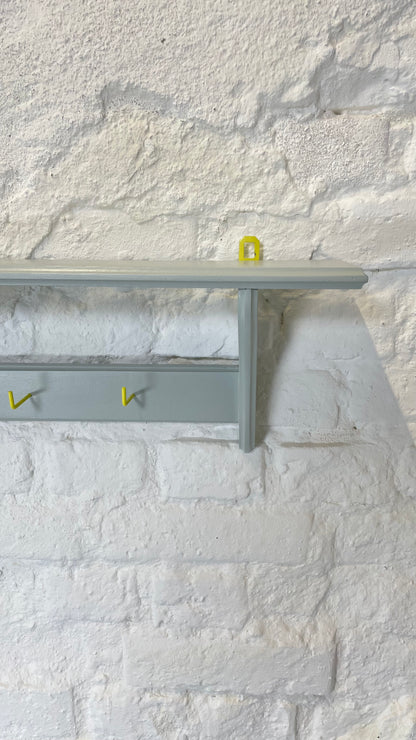 Garderobe mit Ablage Hellgrau Neongelb Wandgarderobe mit Hakenleiste