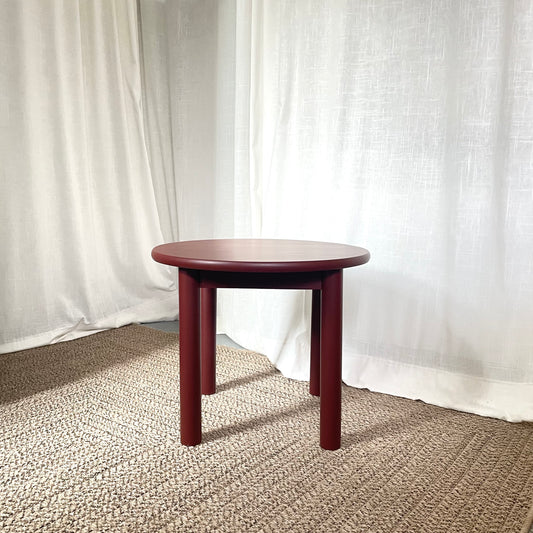 Runder Beistelltisch Dunkelrot | Massivholz Kiefer