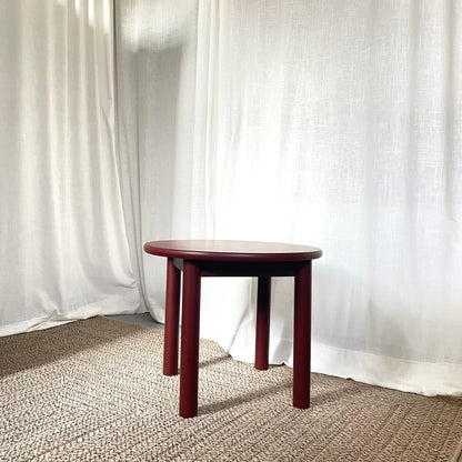 Runder Beistelltisch Dunkelrot | Massivholz Kiefer