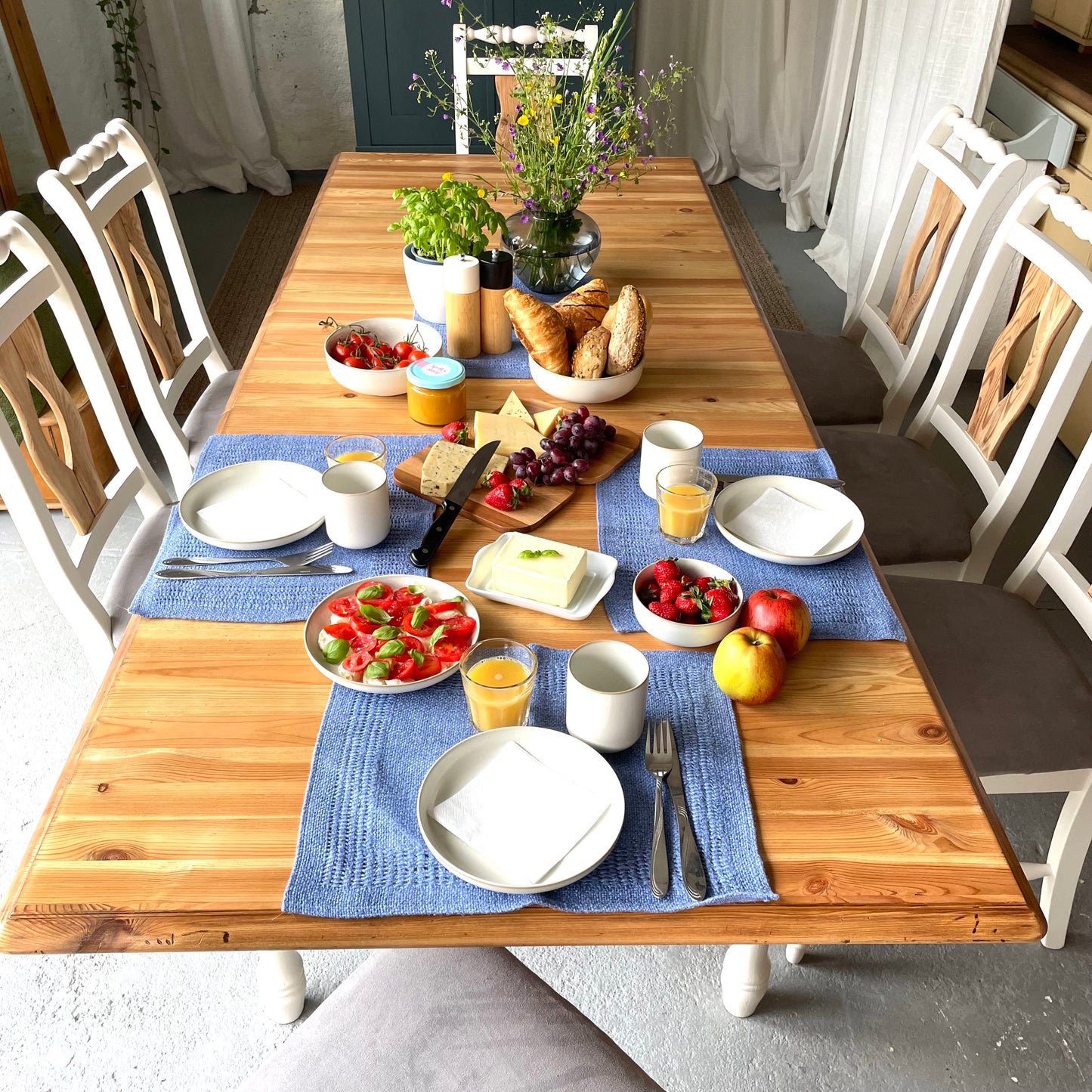 Esstischset mit Ausziehtisch + 6 Stühlen