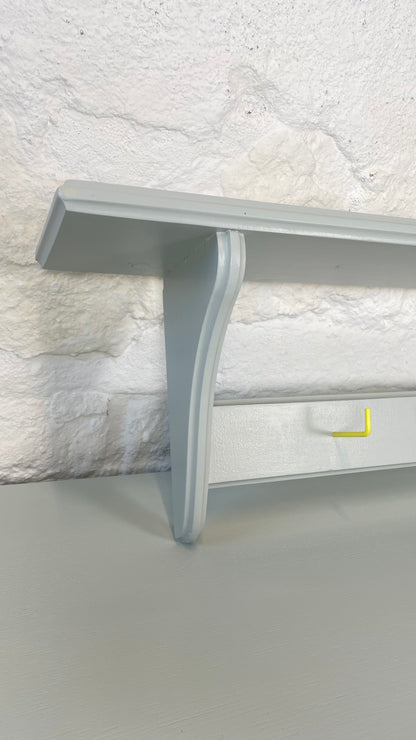 Garderobe mit Ablage Hellgrau Neongelb Wandgarderobe mit Hakenleiste