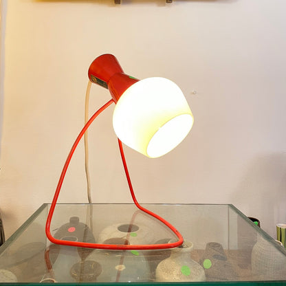 Rotorange Tischlampe Nap Lako Typ 1621 | Vintage Designleuchte