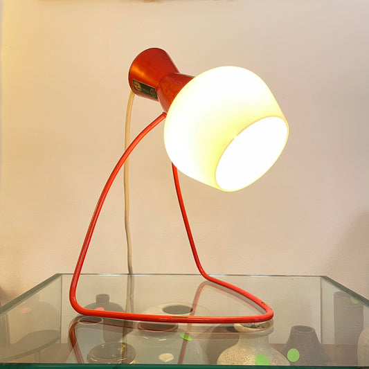 Rotorange Tischlampe Nap Lako Typ 1621 | Vintage Designleuchte
