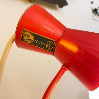 Rotorange Tischlampe Nap Lako Typ 1621 | Vintage Designleuchte