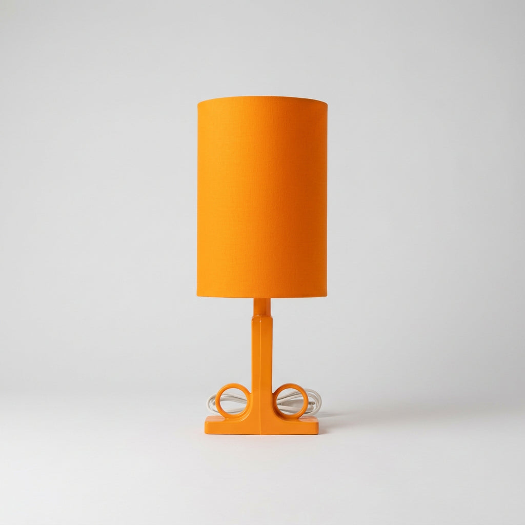 Orange Tischleuchte Vintage 60er/70er | Keramik Retro Lampe