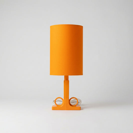 Orange Tischleuchte Vintage 60er/70er | Keramik Retro Lampe