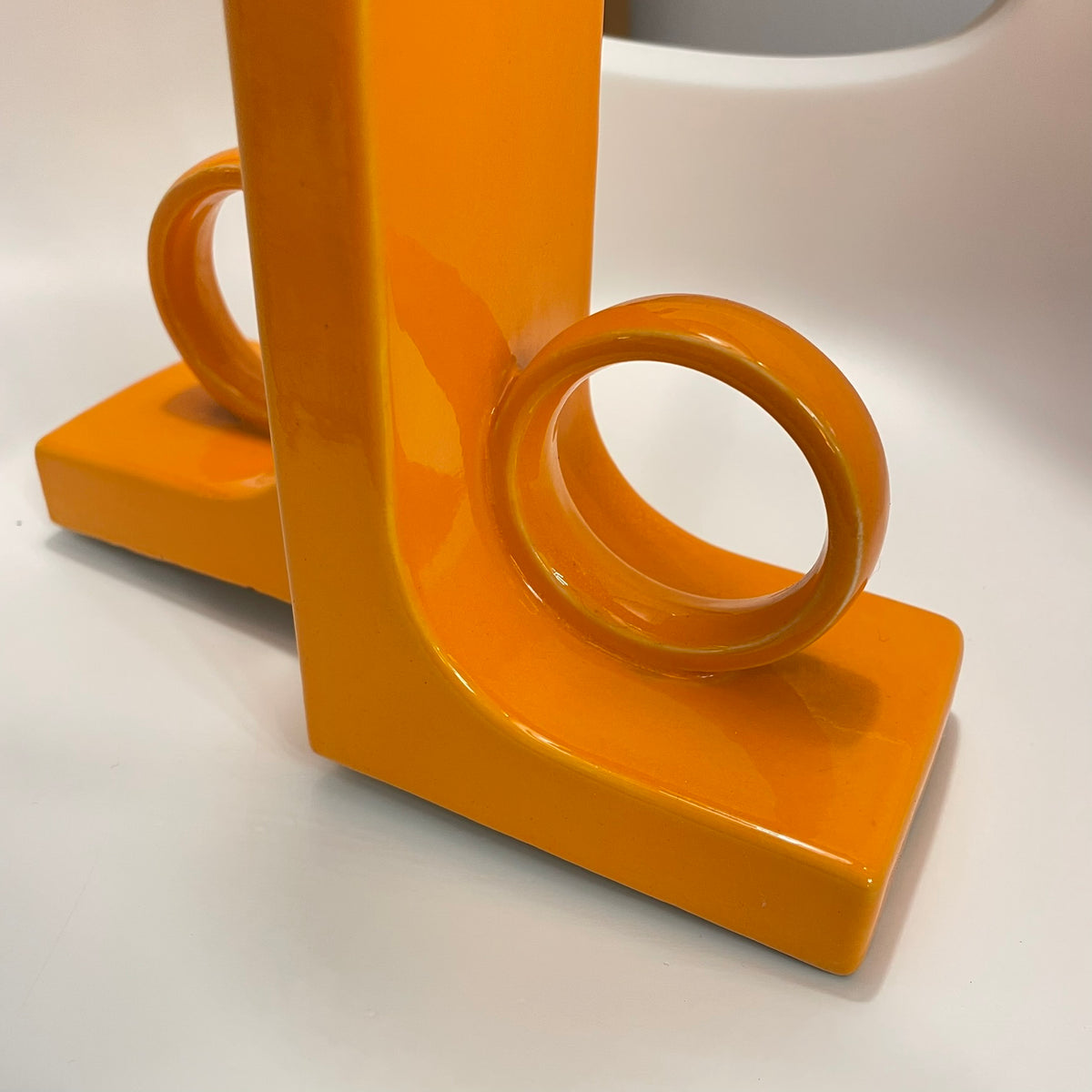 Orange Tischleuchte Vintage 60er/70er | Keramik Retro Lampe
